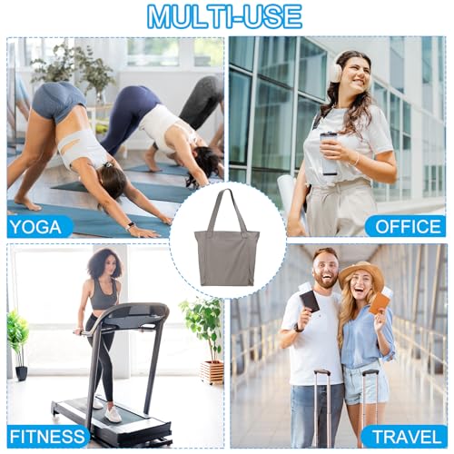 PATIKIL Yoga Mat Bags, Yoga Tote Carrier Shoulder Bag with Mat Pocket Carryall Canvas Tote Yoga Gym Bags - color: Grey