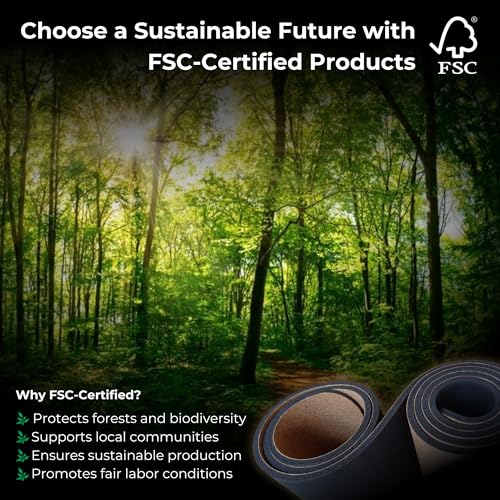 Cork Yoga Mat - 5mm Extra Large 72"x26" Non-Slip Yoga Mat with FSC Certified Portuguese Cork & Natural Rubber Base – Hot Mat for Home & Studio – yoga mat cork