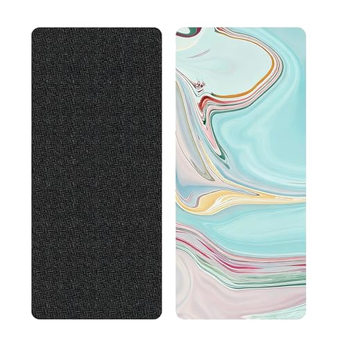 TPE Yoga Mat, 27x72 Inch, 5mm Thick, Non-Slip Surface for Tall People, Pilates, Meditation, Home Workout, Sweat-Resistant - color: Blue