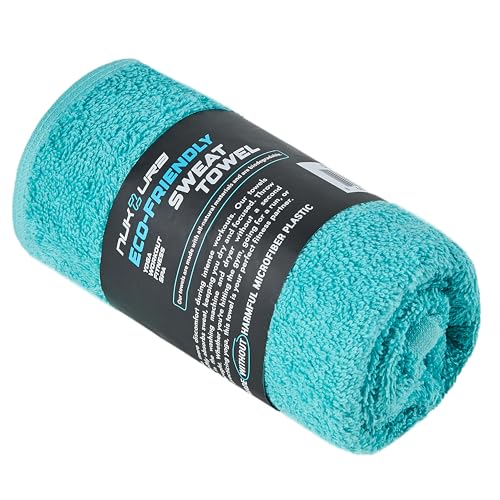 NUKURA 12’’ x 40’’, 450 GSM Sweat Towel, Extra Absorbency 100% Cotton Towel, Running, Pickleball, Gym, Neck Towel, Tennis, Camping, Turquoise - color: Turquoise