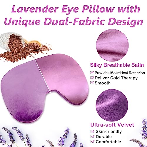 RelaxCoo Sinus Face Mask Heated for Headache，Dry Eyes, Migraine, Sinus Pressure Relief, Warm Cold Compress, Lavander Eye Pillow Weighted for Relaxation, Sleep, Yoga, Microwavable Eye Heating Pad - style: Purple 1 Pack