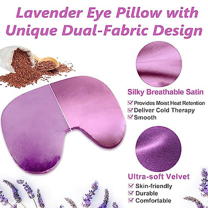 RelaxCoo Sinus Face Mask Heated for Headache，Dry Eyes, Migraine, Sinus Pressure Relief, Warm Cold Compress, Lavander Eye Pillow Weighted for Relaxation, Sleep, Yoga, Microwavable Eye Heating Pad - style: Purple 1 Pack