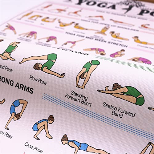 Gym Poster Decorative Painting Print on Canvas Living Room Posters Bedroom Wall Art 40x60cm with Frame - color: YOGA Poster