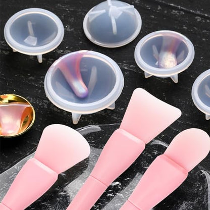 WANDIC Pink Sealing Wax Stamp Scrapers Spoon Shaped Ball Shaped Scrapers Mixing Scrapers Spoon Silicone Cleaning Tools for Sealing Wax Stamp - color: Pink