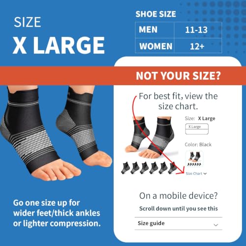 PAPLUS 6 Pairs Compression Socks Women & Men for Plantar Fasciitis Relief - color: Black(6 Pairs), size: X-Large (6 Pair)