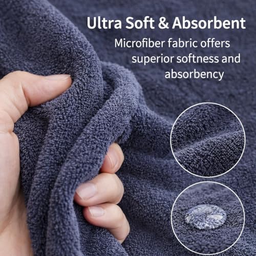 Fitness Towel 37.4 x 15.75 Inches, Quick Dry Microfiber Gym Towel for Men Women, Highly Absorbent Cooling Towel for Workout, Hot Yoga, Running, Camping - Gray 1 Pack with Pouch - color: Grey