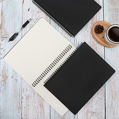 EUSOAR Graph Paper Spiral Notebook, B5 3Pack 7.3"x10.2" 120 Pages Hardcover Paper Notebook Journals, Wirebound Journal Sketch Notebook for Math and Science Students Engineering Artist Drawing - color: Black, size: B5