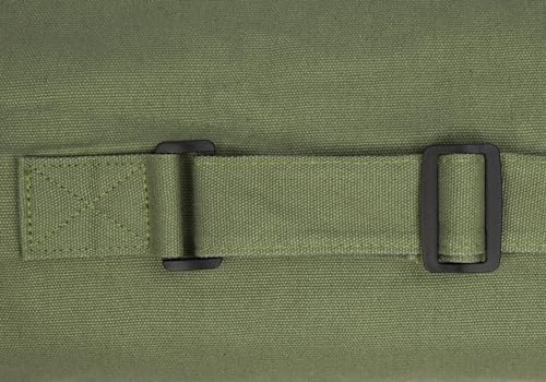 Cotton yoga mat bag with Pockets and Adjustable Strap - Full Zip Cargo Yoga Mat Carrier Bag - Bag for 1/4" 1/3" Thick Yoga Mat - color: Green, size: L