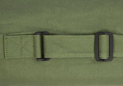 Cotton yoga mat bag with Pockets and Adjustable Strap - Full Zip Cargo Yoga Mat Carrier Bag - Bag for 1/4" 1/3" Thick Yoga Mat - color: Green, size: L