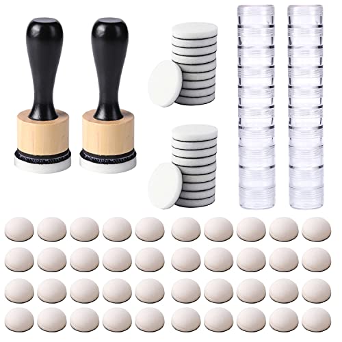 Mini Ink Blending Brushes Tools 2 Handle with 60 Refills Replacement Round Foams and 20 Plastic Storage Cases Stackable Jars Set for Scrapbooking Painting Art Supplies Tool Craft Cardmaking Drawing - size: 100Pcs/Set