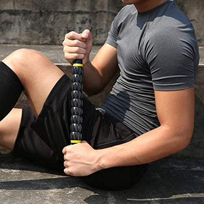 Idson Muscle Roller Stick for Athletes- Body Massage Sticks Tools-Muscle Roller Massager for Relief Muscle Soreness,Cramping and Tightness,Help Legs and Back Recovery,Black Yellow - color: Black Yellow