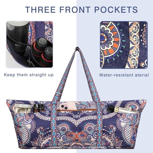 Yoga Mat Bag Yoga Mat Carrier with Shoes Compartment & Wet Pocket Pilates Bag with Zipper Pockets & Yoga Mat Holder Strap Yoga Bags and Carriers Fits All Your Stuff - color: Ancient Totem