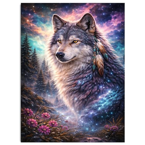 HITO Wolf Diamond Painting Kits for Adults Wolf Diamond Art Kits for Adults | Animals Gem Art Kits for Adult for Gift Home Wall Decor 12x16 Inch - color: G9464