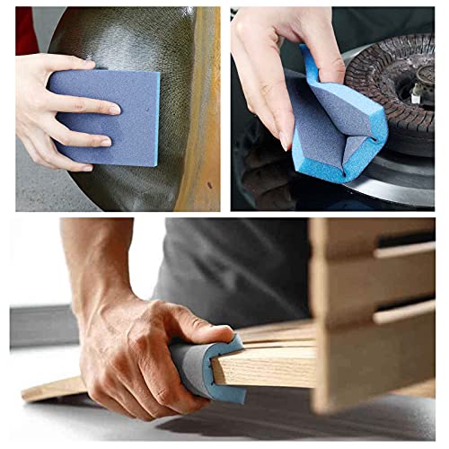 16Pcs 60/100/120/220 Grit Sanding Sponge, Jamiikury Wet Dry Sanding Blocks Washable and Reusable Sandpaper Sponge for Wood Metal FurniturePaint and Drywall (Coarse, Medium, Fine - size: 60/100/120/220 Grits