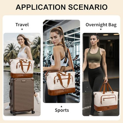 MOSISO Gym Bag for Women, Travel Duffle Weekender Overnight Workout Bag