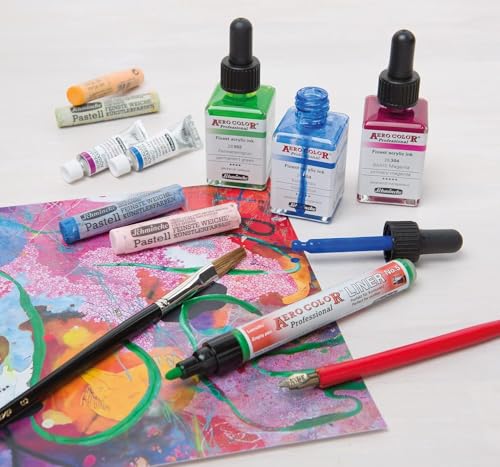Schmincke Aero Color Professional Finest Acrylic Ink Set | Limited Edition 6x28ml Liquid Acrylic Artist Ink Including Brown Brasil