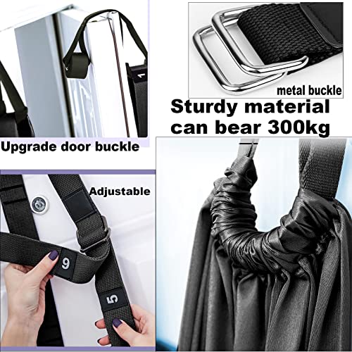 Tchrules Leg Stretcher Strap, Backbend Training Belt with Door Anchor, Flexibility Trainer Stretching Equipment Assist Stretch Strap for Fitness Gymnastics Dance Aerial Yoga Ballet - color: Black