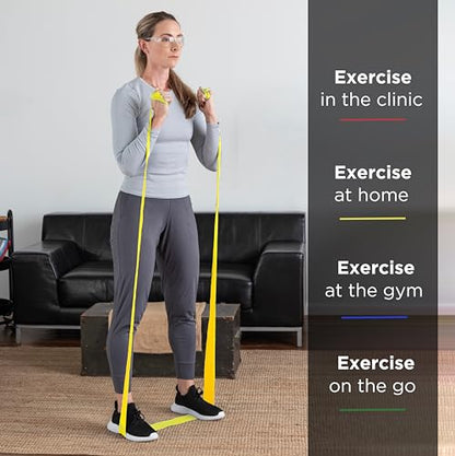 THERABAND Professional Resistance Band, Yellow Level 1 Light, 5 ft Exercise | Elastic resistance band for exercise, strength training, stretching and physical therapy - color: Level 2 / Medium - Yellow