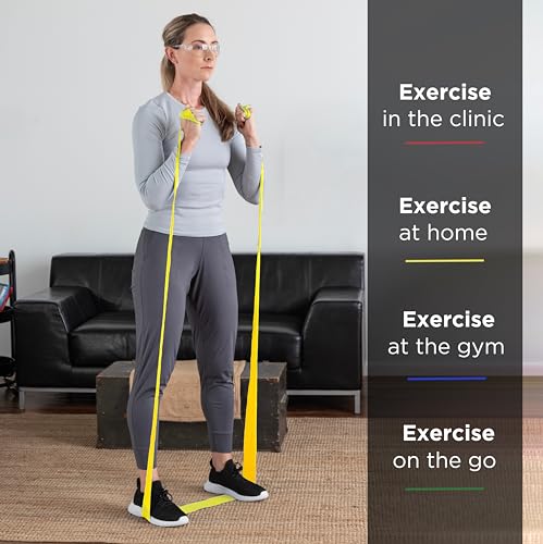 THERABAND Professional Resistance Band, Yellow Level 1 Light, 5 ft Exercise - color: Level 2 / Medium - Yellow