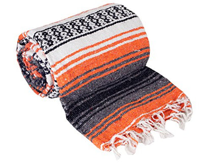 Canyon Creek Authentic Mexican Yoga Falsa Blanket (Orange) - color: Orange