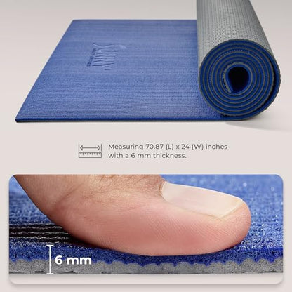 Sunny Health & Fitness Exercise Yoga Mats - Non-Slip Support for Home & Gym - color: Premium Blue