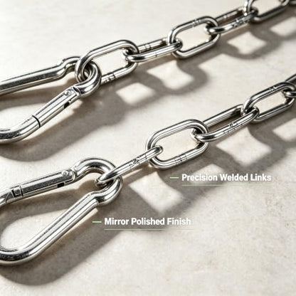 2 Pack 304 Stainless Steel Porch Swing Chains Kit, 59" Length - size: 59 in x 2pc