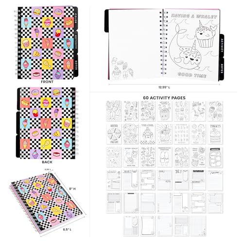 Fashion Angels Funny & Cute Food Graphic Journaling Stationery Set | Includes 1 Tabbed Sketchbook, 2 Sticker Sheets & more, Great Office Product for Kids - style: Funny Foods Graphic