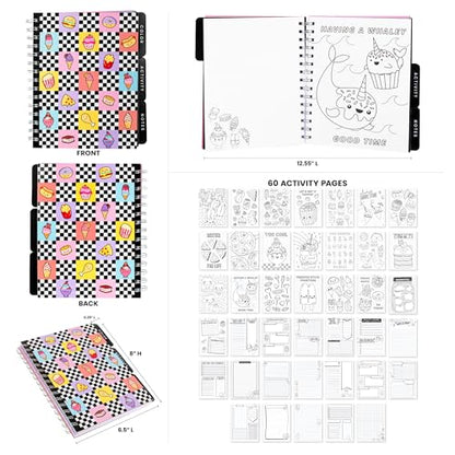 Fashion Angels Funny & Cute Food Graphic Journaling Stationery Set | Includes 1 Tabbed Sketchbook, 2 Sticker Sheets & more, Great Office Product for Kids - style: Funny Foods Graphic