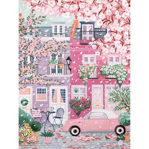 Paint by Numbers Kit for Adults,Cityscape DIY Paint by Number 16x20 In | Paint by Number for Beginner,Adult Paint by Number,HD Color Canvas,DIY Tool Kits,Stress Relief Craft,Great Gift,Without Frame - color: MT6132