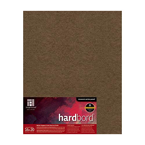 Ampersand Art Supply Hardboard Wood Painting Panel: Museum Series Hardbord, 16" x 20", 1/8 Inch Flat Profile - color: 1/8 Inch Flat Profile, size: 16" x 20"