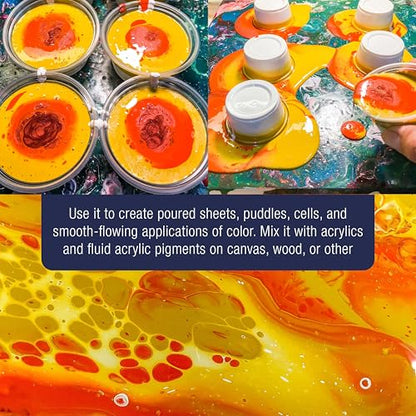U.S. Art Supply Professional Gloss Pouring Medium 32oz (Quart) - Improves Paint Flow & Cell Effects Creator, Viscosity Adjuster for Art Acrylic Painting - size: 32 Fl Oz (Pack of 1)
