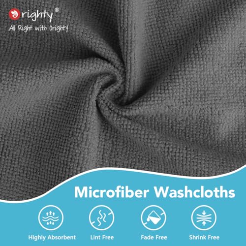 Orighty Washcloths Bulk, 200 Pack Microfiber Face Towels, 12x12 Inch Grey - color: Grey