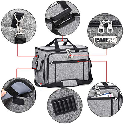 CAB55 Rolling Sewing Machine Case, Detachable Rolling Sewing Machine Carrying Case on Wheels, Trolley Tote Bag with Removable Bottom Wooden Board for Most Standard Sewing Machine and Accessories - color: Grey
