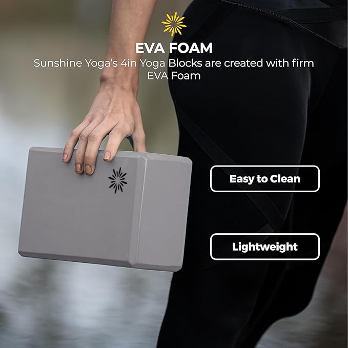 Bulk 4in Foam Yoga Blocks, 10 Pack - color: Cool Gray