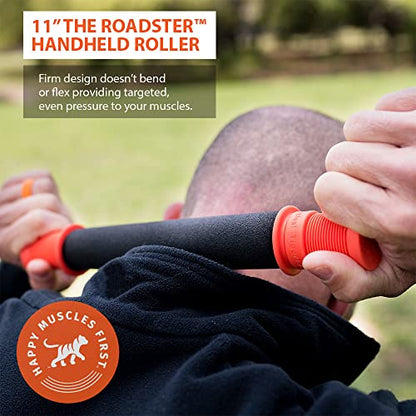 Tiger Tail 11in Massage Stick Portable Roller, Handheld, Deep Tissue Foam Roller for Legs, Neck, Calves, Thighs, Shins & Back, The Roadster 11, Made in USA, Orange Black - size: 11 Inch The Roadster