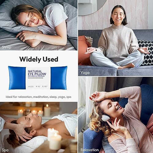 Weighted Eye Pillow for Yoga, Moist Heat Mask for Dry Eyes(Blue) - color: Eye Mask02-blue