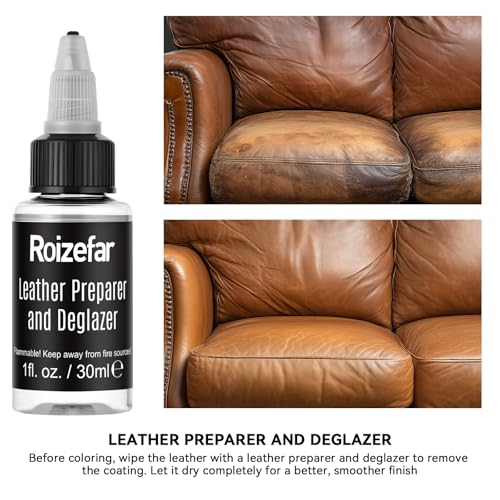 Acrylic Leather Paint, 18 Colors with Deglazer & Finisher | All-in-One Kit, Flexible & Waterproof Leather Dye for Shoes, Bags, Jackets, Sneakers, Couches, Car Seats, Sofa,1 fl oz Each
