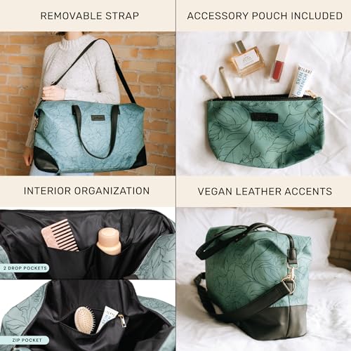 Jadyn Luna Women's Weekender Bag and Travel Duffel, Large 37 Liter Capacity - color: Sage Flora, size: Large