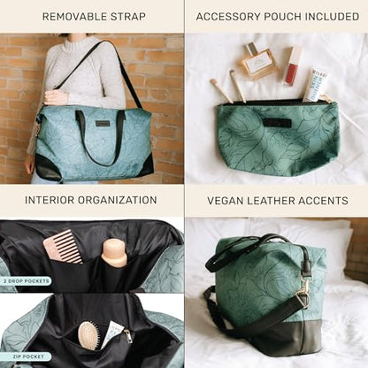Jadyn Luna Women's Weekender Bag and Travel Duffel, Large 37 Liter Capacity - color: Sage Flora, size: Large