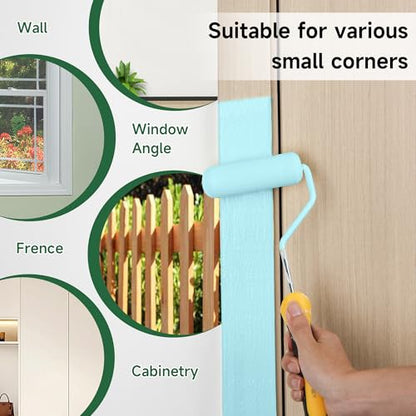 VOOMEY Mini Paint Roller Covers, 4 Inch High Density Foam Roller, 24 Pack | Small Paint Roller, Fits All Flat Surfaces, Including Walls, Cabinets, Furniture, Doors, Tables & DIY Painting Projects - style: 4 inch 24 pack（white）