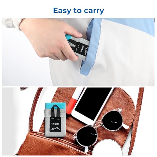 Pocket Picnic Blanket, Small Picnic Blanket 43x27" 1.27oz Blue 1 Person - color: Blue (Grey Pack), size: 43x27″