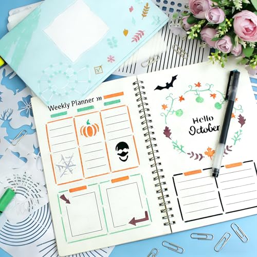 36 PCS Journal Stencils Kit, Reusable Planner Templates for Creative Journaling, Drawing and Organizing, Essential Journal Supplies and Accessories for DIY Planning