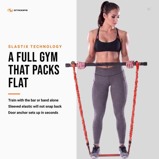 Stroops Slastix Dual Resistance Bands Training Kit - Complete Foam Resistance Band Set for Strength, Mobility & Full-Body Workout | 90 System - color: Orange, size: Light