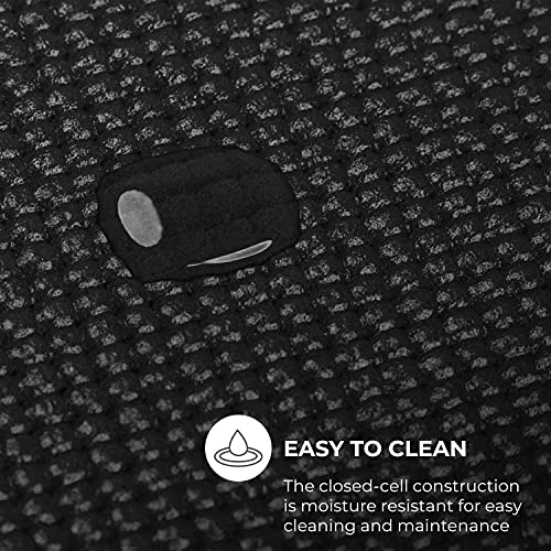 Ascend 6mm Thick Yoga Mat Roll, 50ft x 24in - color: Black