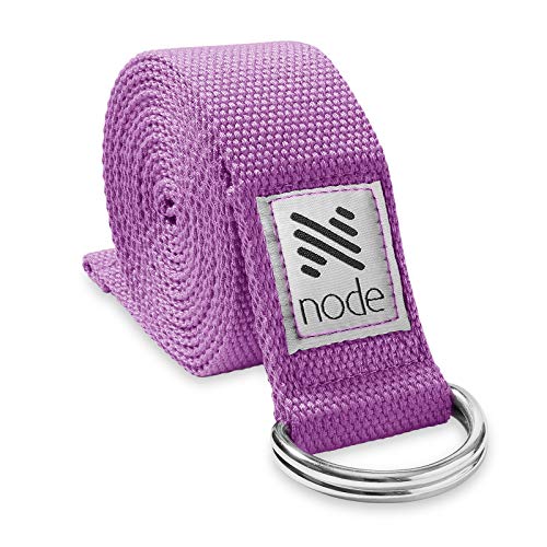 7-1/2' Yoga Strap for Stretching, Woven Cotton Blend Yoga Strap with Adjustable D-Ring Buckle for Exercise, Therapy and Fitness - color: Purple
