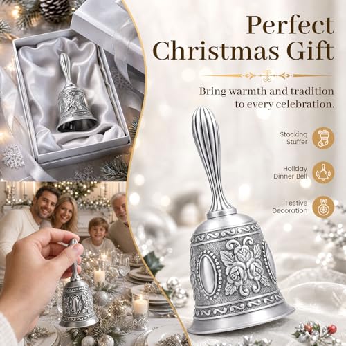 DOMESTAR Silver Hand Bell, Service Dinner Bell - color: Silver