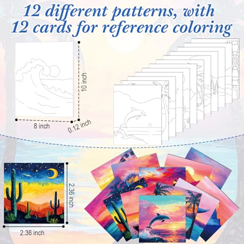 Sherr 12 Pcs Pre Drawn Canvas for Adults,Beautiful Scenery,8 x 10 Inch | Pre Printed Canvas, Sip and Paint Party Canvas Painting Kit, for Holiday Painting Crafts Favor - size: 8 x 10 Inch, style: Beautiful Scenery