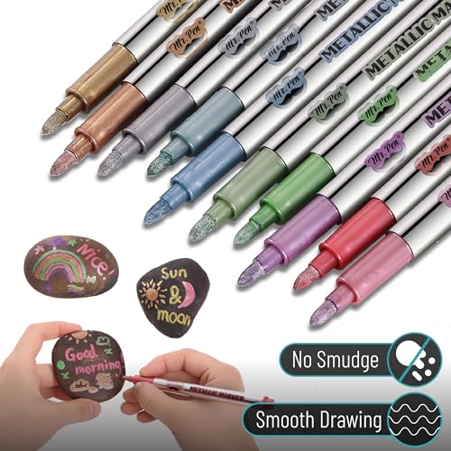 Mr. Pen- Metallic Paint Markers, 10 Colors | Metallic Markers for Black Paper Pens to Write on Black Paper - style: Metallic Markers