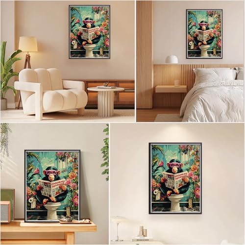 EOBROMD Paint by Numbers Kits for Adults Landscape Monkey, DIY Acrylic Paint by Number on Canvas, Painting Kits Adults Oil by Numbers for Home Decor 16x20inch(Without Frame) - color: 05-Monkey