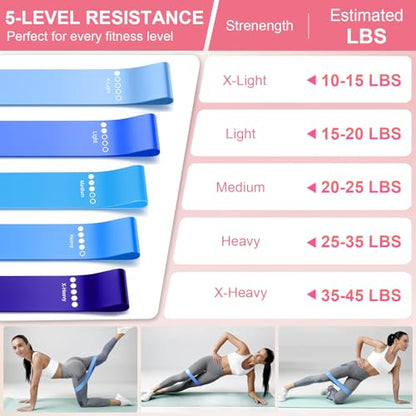 Pilates Ring and Ball Set for Women, Home Workout Pilates Kit, Magic Circle Hoop with 5 Resistance Bands, Pilates Equipment Fitness Essentials Starter Set Accessories - color: Blue